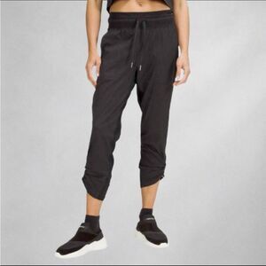 Lululemon 4 Dance Studio Crop Pants Black Drawstring Waist and Hem